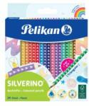 Pelikan Creioane colorate triunghiulare subțiri Pelikan Silverino, set de 24 buc
