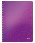 Leitz Caiet spiralat, A4, liniat, 80 de coli, LEITZ „Wow, violet