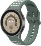 Samsung Galaxy Watch 4/5/5 Pro Mintás szilikon szíj Samsung Watch 4/5/5 Pro okosórához, Szín Zöld-fehér