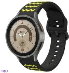 Samsung Galaxy Watch 4/5/5 Pro Mintás szilikon szíj Samsung Watch 4/5/5 Pro okosórához, Szín Fekete-zöld
