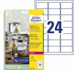 Avery-Zweckform Etichete din poliester foarte rezistente 63, 5x33, 9 mm Avery A4 albe 20 de coli