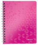 Leitz Caiet spiralat, A5, liniat, 80 de coli, LEITZ "Wow", roz
