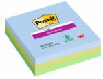 Post-it Notițe autoadezive Post-it Super Sticky OASIS, dimensiune 101x101 mm XL, liniate, 3 blocuri a câte 70 de coli