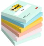 Post-it Blocnotes autoadeziv, 76x76 mm, 6x100 coli, 3M POSTIT "Beachside", mix de culori, 600 coli