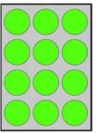 APLI Etichete, rotunde, diametru: 60 mm, colorate, APLI, verde neon, 240 etichete/pachet, 20 coli