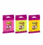 Post-it Blocnotes autoadeziv, 76×76 mm, 75 de coli, 3M POSTIT "Super Sticky", mix, 75 de coli