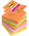 Post-it Blocnotes autoadeziv, "Z", 76x76 mm, 5x90 coli, 3M POSTIT "Super Sticky Boots", mix de culori, 450 coli