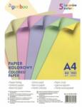Gimboo Hârtie colorată GIMBOO A4, 100 de coli, 80 g, 5 culori pastelate