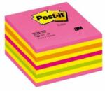 Post-it Notiță Post-it, 76 x 76 mm, roz neon, amestec de culori