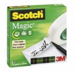 3M Bandă adezivă invizibilă Scotch Magic, scriere, 12 mm x 33 m, în cutie