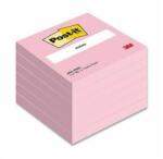 Post-it Bloc autoadeziv, 76x76 mm, 6x100 coli, 3M POSTIT, roz, 600 coli