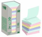 Post-it Notițe autoadezive Z-Notes Post-it reciclate, NATURE, 76x76 mm, curcubeu, 16x100 coli