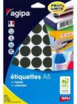 agipa Etichete rotunde 24mm Agipa A5 negre