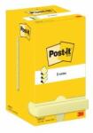 Post-it Blocnotes autoadeziv, "Z", 76x76 mm, 12x100 coli, 3M POSTIT, galben, 1200 coli