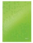 Leitz Caiet, A4, liniat, 80 de coli, copertă rigidă, LEITZ „Wow, verde