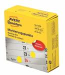 Avery-Zweckform Etichete rotunde 19mm Avery galbene în dozator