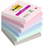 Post-it Blocnotes autoadeziv, 76x76 mm, 6x90 coli, 3M POSTIT "Super Sticky Soulful", mix de culori, 540 coli