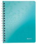 Leitz Caiet spiralat, A5, liniat, 80 de coli, LEITZ „Wow, albastru glacial