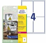 Avery-Zweckform Etichete din poliester foarte rezistente 99.1x139mm Avery A4 albe 20 de coli