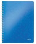 Leitz Caiet spiralat, A4, liniat, 80 de coli, LEITZ "Wow", albastru