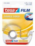 tesa Bandă adezivă, față-verso, cu dozator, 12 mm x 7, 5 m, TESA "Tesafilm", 7m