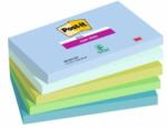 Post-it Notițe autoadezive Post-it Super Sticky OASIS, dimensiune 76x127 mm, 5 blocuri a câte 90 de bilețele