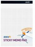 Stick`n by Hopax Bloc de notițe autoadeziv pătrat alb Stick' n Hopax, 25, 4x17, 8 mm, 50 de coli