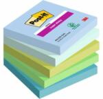 Post-it Blocnotes autoadeziv, 76x76 mm, 5x90 coli, 3M POSTIT "Super Sticky Oasis", mix de culori, 450 coli