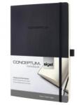 Sigel CONCEPTUM A5-ös jegyzetfüzet, vonalas fekete, puha borítóval