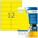 Herma 99, 1*42, 3 mm-es Herma A4 íves etikett címke, sárga színű (25 ív/doboz) (HERMA 8029) - dunasp