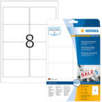 Herma 96*63, 5 mm-es Herma A4 íves etikett címke, fehér színű (25 ív/doboz) (HERMA 4350) - dunasp