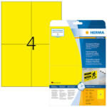 Herma 105*148 mm-es Herma A4 íves etikett címke, sárga színű (25 ív/doboz) (HERMA 8032) - dunasp