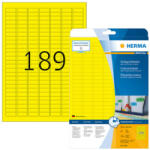 Herma 25, 4*10 mm-es Herma A4 íves etikett címke, sárga színű (20 ív/doboz) (HERMA 4243) - cimke-nyomtato