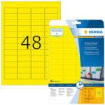 Herma 45, 7*21, 2 mm-es Herma A4 íves etikett címke, sárga színű (20 ív/doboz) (HERMA 4366) - cimke-nyomtato