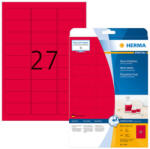 Herma 63, 5*29, 6 mm-es Herma A4 íves etikett címke, neon piros színű (20 ív/doboz) (HERMA 5045) - cimke-nyomtato