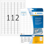 Herma 25, 4*16, 9 mm-es Herma A4 íves etikett címke, fehér színű (25 ív/doboz) (HERMA 4211) - cimke-nyomtato