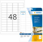 Herma 45, 7*21, 2 mm-es Herma A4 íves etikett címke, fehér színű (25 ív/doboz) (HERMA 10902) - cimke-nyomtato
