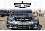 Tuning - Specials Grila Centrala compatibil cu Mercedes C-Class W204 S204 Sedan Estate (2007-2014) C204 Coupe (2011-2014) Sport Negru Lucios C63 Design (6436)