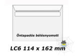  LC6 (114 x 162 mm) öntapadós bélésnyomott boríték