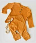 BabyCosy Set bluzita cu maneca lunga si pantaloni lungi din bumbac organic si modal - Mustar BabyCosy (Marime: 18-24 Luni) (BC-CSYM11500-18)