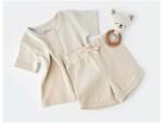 BabyCosy Set tricou cu pantaloni scurti - 100% bumbac organic - Stone, BabyCosy (Marime: 18-24 Luni) (BC-CSYW1018-18)