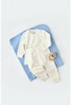 BabyCosy Set bluzita cu maneca lunga si pantaloni lungi - bumbac organic 100% - Ecru, BabyCosy (Marime: 9-12 luni) (BC-CSY3028-9)