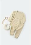 BabyCosy Set bluzita cu maneca lunga si pantaloni lungi - bumbac organic 100% - Crem, BabyCosy (Marime: 12-18 Luni) (BC-CSY3027-12)