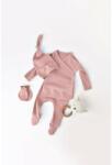 BabyCosy Set 4 piese: bluza, pantaloni, caciulita si manusi din bumbac organic si modal - Rose, BabyCosy (Marime: 6-9 luni) (BC-CSYM24502-6)