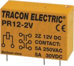 Tracon Print relé 12V DC / 2×CO (5A, 230V AC / 30V DC) (PR12-2V)