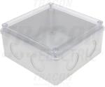 Tracon Elektronikai doboz, világos szürke, átlátszó fedéllel 150×150×70mm, IP55 (MED15157T) - kontaktor