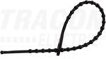 Tracon Gyöngyös nyitható kábelkötegelő, fekete 150×2mm, D=8-35mm, PE (150F-GY)