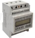 Tracon LCD kijelzésű háromfázisú áramváltós fogyasztásmérő, 4 modul 400V / 5 A CT Pd=3W (TVO-F3-4MCT) - kontaktor