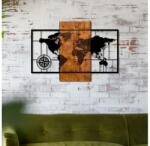 Asir Fali dekoráció 58x85 cm fa/fém térkép 899SKL1330 (AS1464)