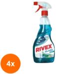 Rivex Set 4 x Solutie pentru Geam cu Pulverizator, Rivex Menta 750 ml (ROC-4xMAG1015135TS)